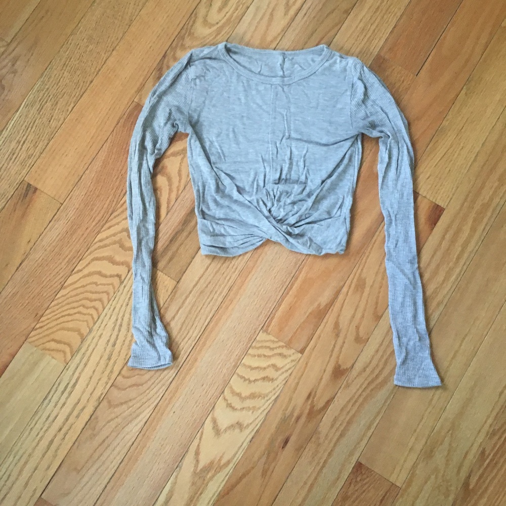 ALO Yoga Cover Long Sleeve Top, light gray, Small